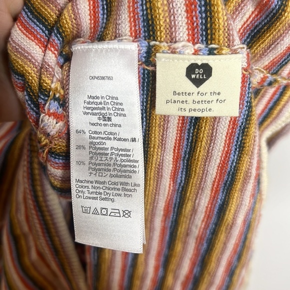 Madewell Striped Paulson Knit V-Neck Boxy Tee Top Small Neutral Stripe Casual - Picture 9 of 11